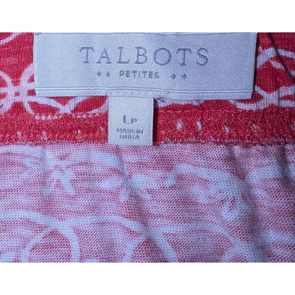 Talbots Mini Skirt Women's Large petite Geo Print Cotton Side Slit Drawstring - Picture 4 of 5